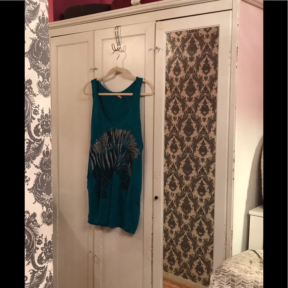 Scott Y2K Dreams of Zebra Blue Marble Racerback Tank Full Open Back - Picture 5 of 8